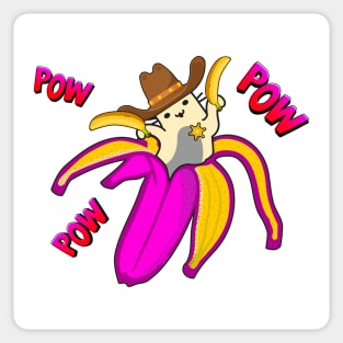 Banana Cat Cowboy Sheriff Sticker